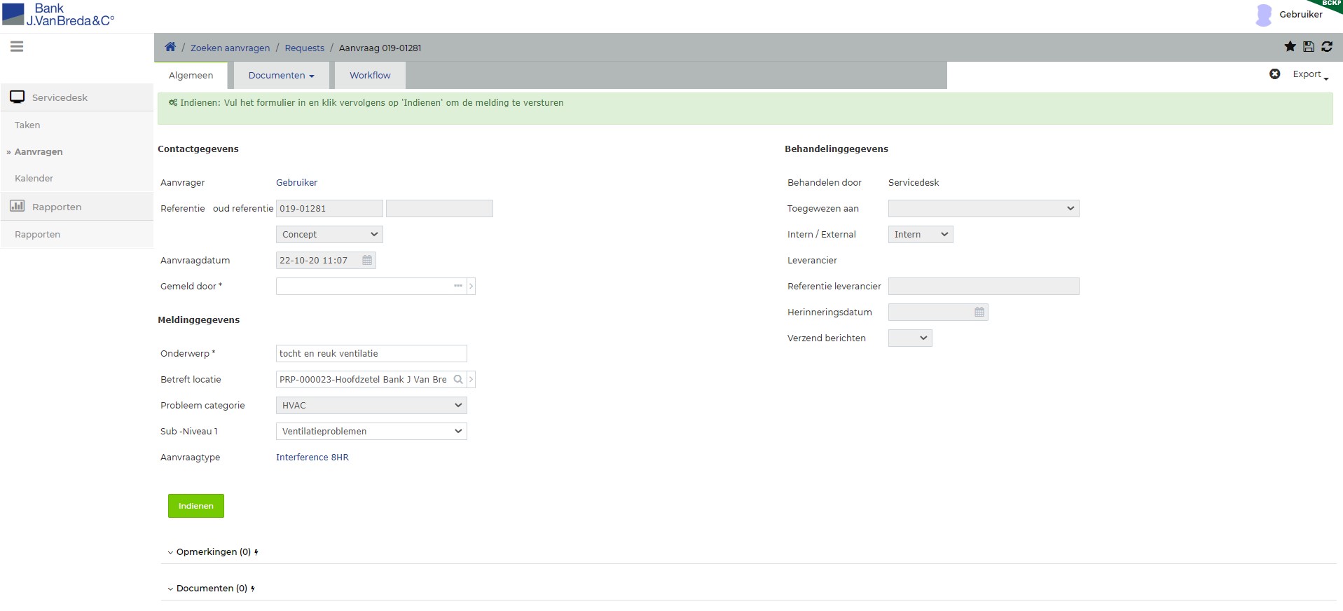 Schermafbeelding voorbeeld bjvb melding