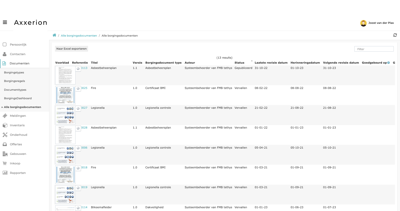 documenten screen voorbeeld